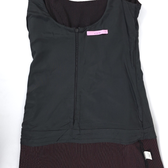 View Red Pin stripe mini dress made in the usa - Picture 14 of 16